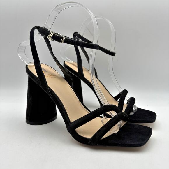 Sam Edelman Womens Kia Heeled Sandal US 7 EU 37 Black Suede NWOB - Picture 5 of 13